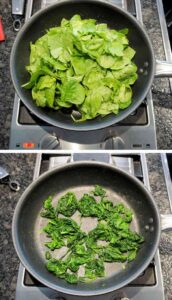 Une omelette délicate et moelleuse est faite en fouettant très bien les œufs, comme si vous alliez faire un gâteau. Feuilles d'épinards fraîches, fromage Cheddar sur le dessus et qui se soucie qu'il ne se plie pas parfaitement ?