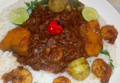 Comment préparer la sauce magangni de Guinée avec de l’aubergine africain, oignons, soumbara, poissons bonga, crevettes,...