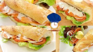 Voici une excellente recette simple un sandwich frais au saumon avec votre baguette que vous pouvez réaliser chez vous.